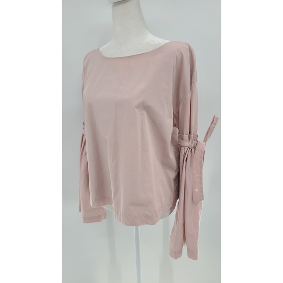 Free People Fairy Boho Women Top Medium Bell Sleeve Pink So Obviously Yours Bows - Picture 5 of 13